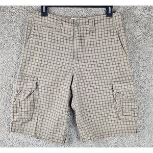 Vintage OP Ocean Pacific Check‎ Beach Skate Baggy Wide Leg Cargo Shorts Mens 30